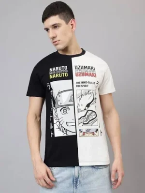 Men's Naruto Printed Regular Fit T-Shirt