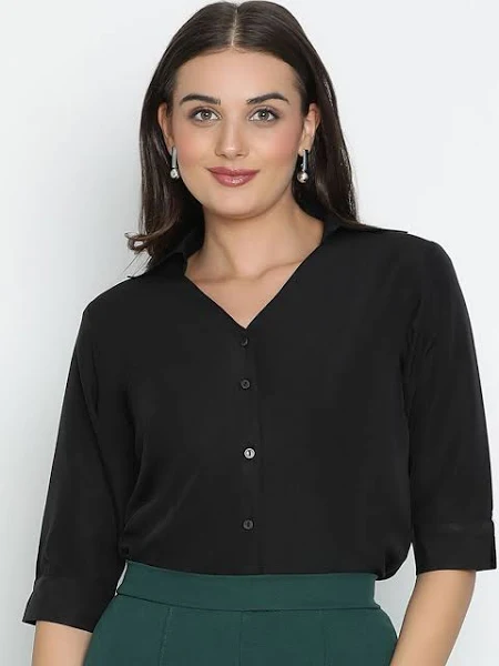 DRAAX Fashions Women's Solid V-Neck Top