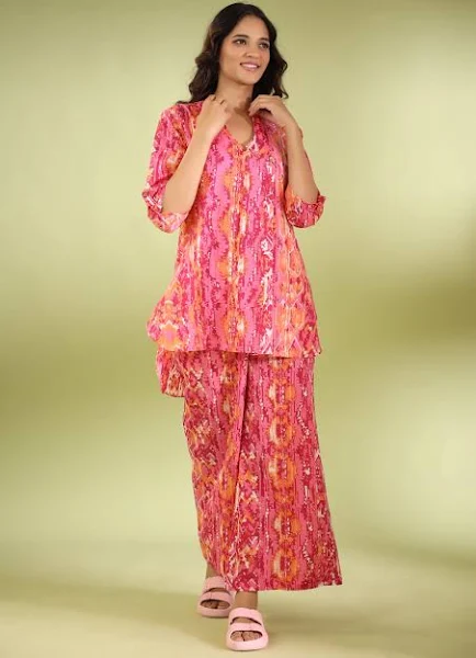 Abstract Print Co-ord Set Casual Cotton